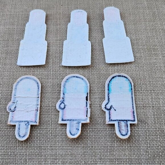 Lipstick Sequins Patches Ice Popsicle Patches Lot of 6 Iron ON Patches - Picture 7 of 9